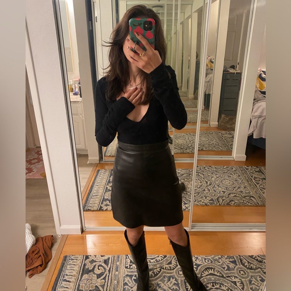 Black, long sleeve bodysuit
